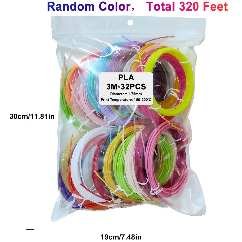Pack 32 couleurs – Filament PLA 1.75 mm pour stylo 3D (96 m total)