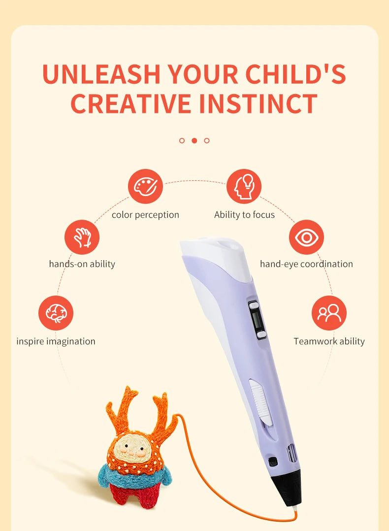Stylo 3D MonStylo3D™ – Le Cadeau Créatif Idéal pour Enfants & Adultes